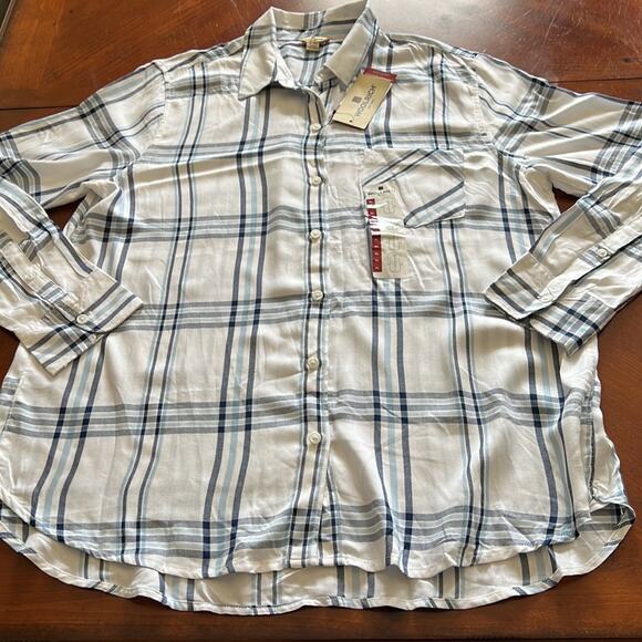 Woolrich White & Blue Plaid Blouse various sizes - Picture 9 of 12